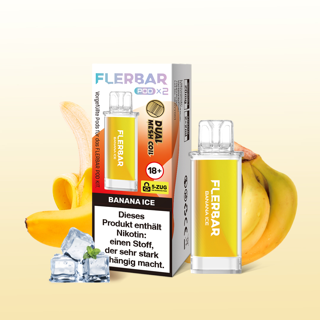 2x POD Banana Ice Flerbar Pods Flerbar Onlineshop